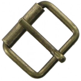 Antique Brass Single Roller Buckle 25mm 